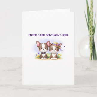 Boston Terrier Grußkarte mit individuellem Text Feiertagskarte