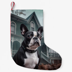 Boston Terrier Halloween Beängstigend Kleiner Weihnachtsstrumpf