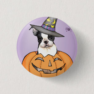 Boston Terrier Halloween Button