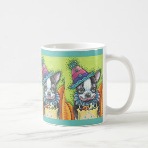 BOSTON TERRIER HALLOWEEN CLOWEN, CLASSIC HUND TASS KAFFEETASSE