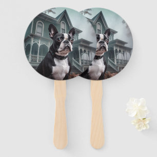 Boston Terrier Halloween Gruselig Fächer