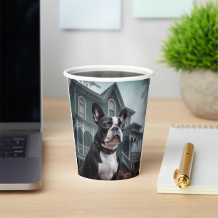 Boston Terrier Halloween Gruselig Pappbecher