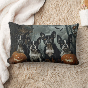 Boston Terrier Halloween Night Doggy Delight Lendenkissen