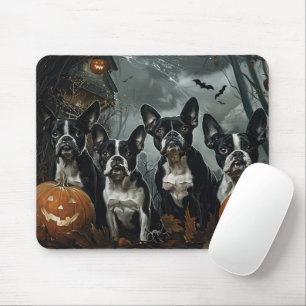 Boston Terrier Halloween Night Doggy Delight Mousepad