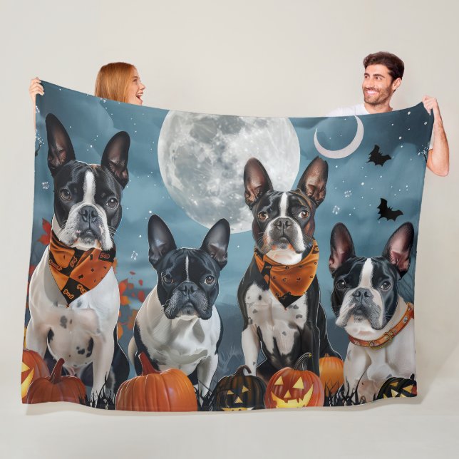 Boston Terrier Halloween Spooky Fleecedecke (Beispiel)