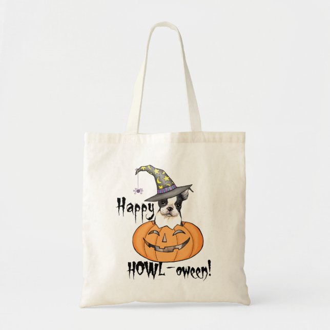 Boston Terrier Halloween Tragetasche (Vorne)