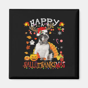 Boston Terrier Halloween Weihnachtshund Happy Hall Magnet