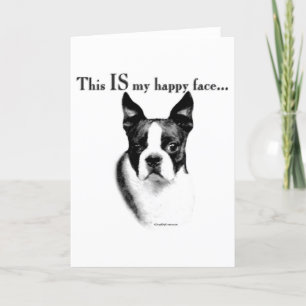 Boston Terrier Happy Face Karte