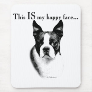 Boston Terrier Happy Face Mousepad