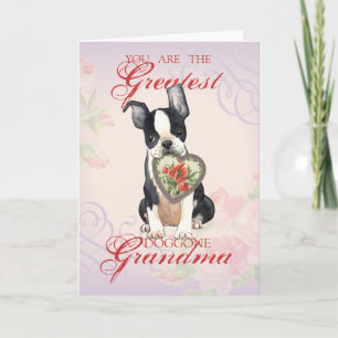 Boston Terrier Heart Grandma Karte