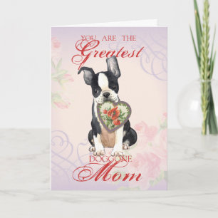 Boston Terrier Heart Mama Karte