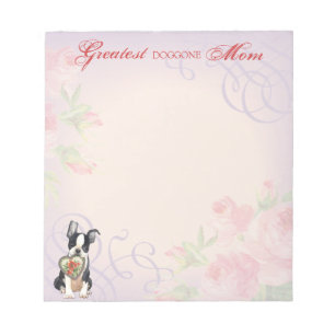 Boston Terrier Heart Mama Notizblock