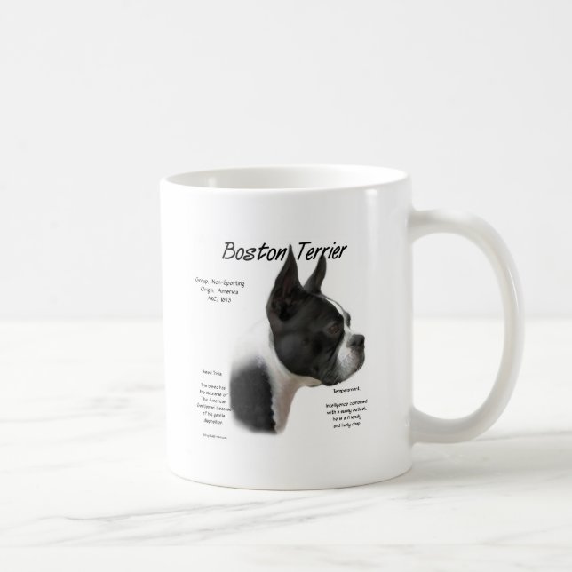 Boston Terrier History Design Tasse (Rechts)