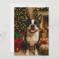 Boston Terrier Holiday Card