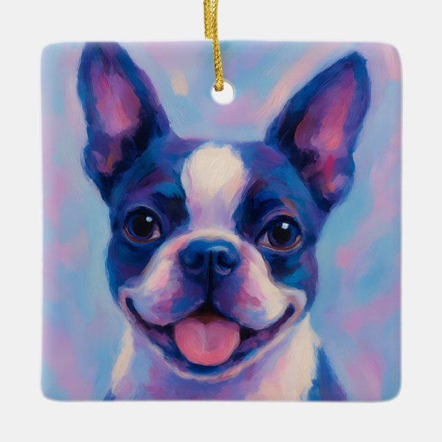 Boston Terrier Holiday Ornament - Weihnachten (Vorderseite)