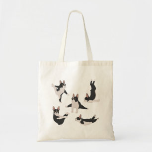 Boston Terrier Hund macht Yoga Tote Tasche