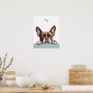 Boston Terrier Hund personalisierter Druck Poster