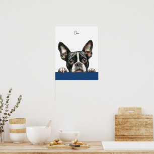 Boston Terrier Hund personalisierter Druck Poster