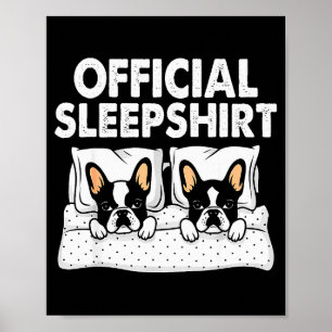 Boston Terrier Hund Schlafanzug Nachtgewand Poster