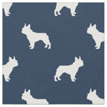 Boston Terrier Hund Silhouette Marine blau