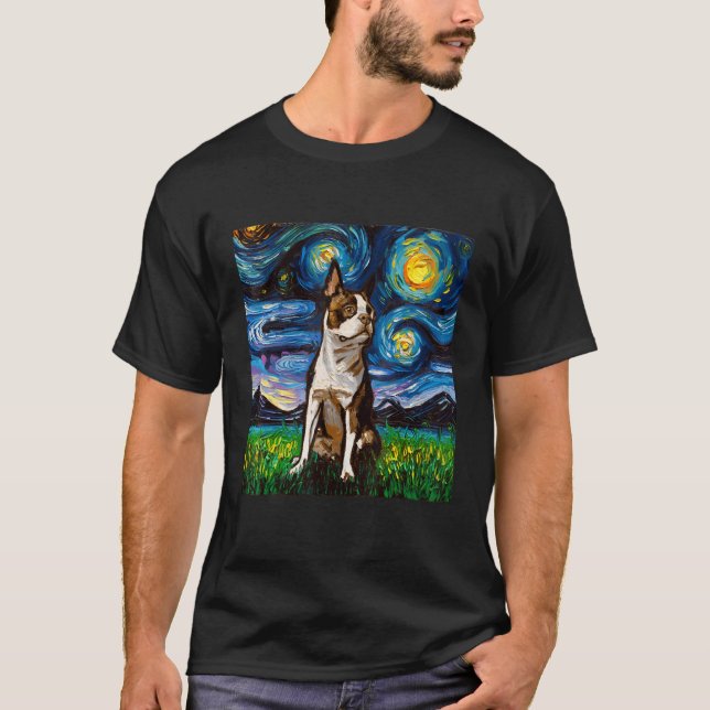 Boston Terrier Hund T-Shirt (Vorderseite)