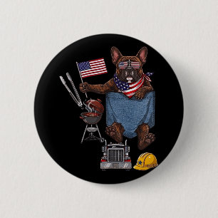 Boston Terrier Hund Tasche amerikanische Flagge 4. Button