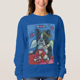 Boston Terrier, HUND VALENTINS-SWEATSHIRT Royal Sweatshirt