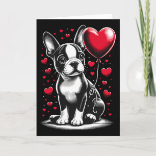 Boston Terrier Hund Valentinstag Hundebesitzer Val Karte