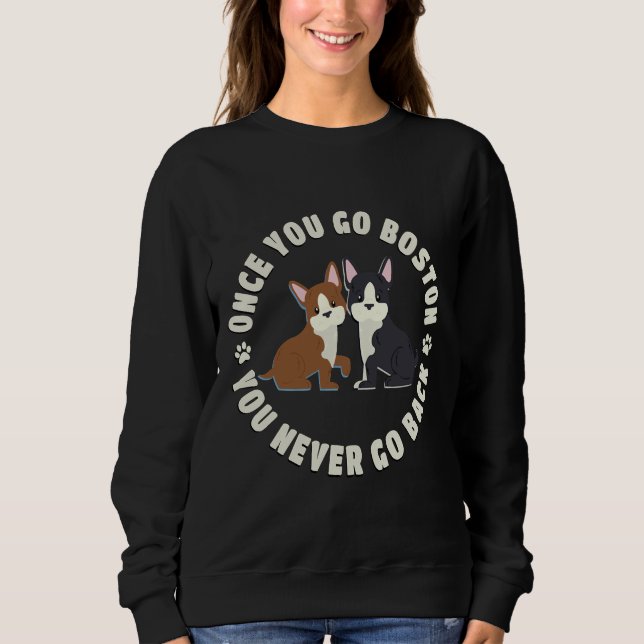 Boston Terrier Hunde Mama Medizinische Maske und m Sweatshirt (Vorderseite)