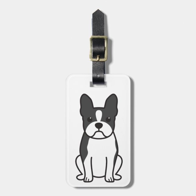 Boston-Terrier-HundeCartoon Gepäckanhänger (Vorderseite vertikal)