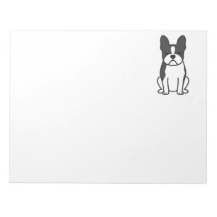 Boston-Terrier-HundeCartoon Notizblock