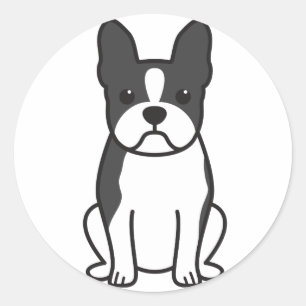 Boston-Terrier-HundeCartoon Runder Aufkleber