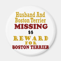 Boston Terrier & Husband Vermisst Rewards für Bost