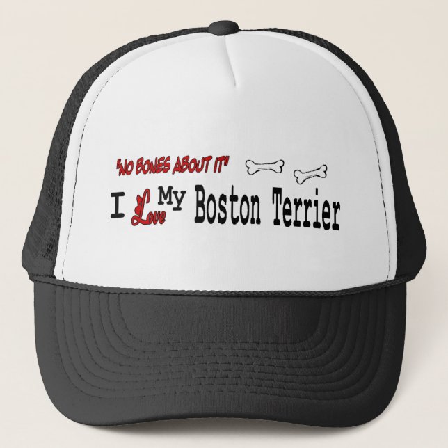 Boston Terrier (I-Liebe) Hat Truckerkappe (Vorderseite)