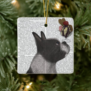 Boston Terrier Ice Cream Keramikornament
