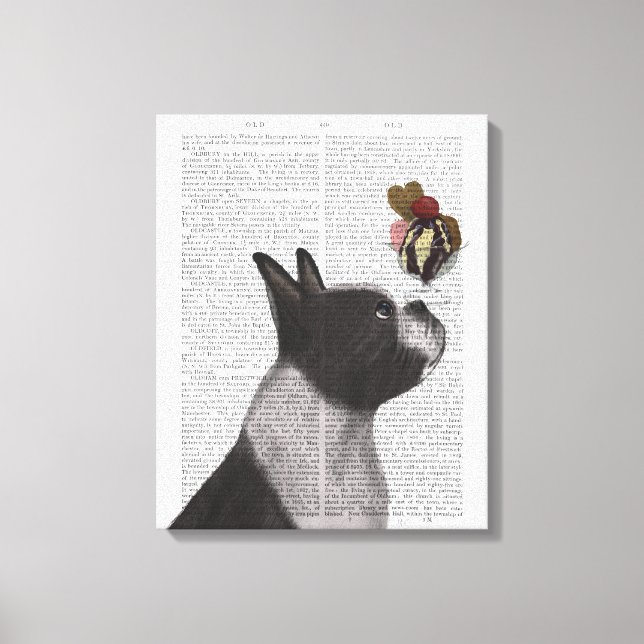 Boston Terrier Ice Cream Leinwanddruck (Vorderseite)