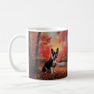 Boston Terrier im Herbst Leaves Fall Inspiriert Kaffeetasse