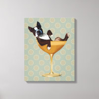 Boston Terrier in Cocktail Glass