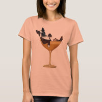Boston Terrier in Cocktail Glass