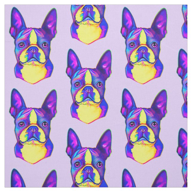 Boston Terrier in Farben Stoff (Muster)