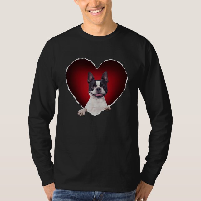 Boston Terrier in Heart Boston Terrier dog T-Shirt (Vorderseite)