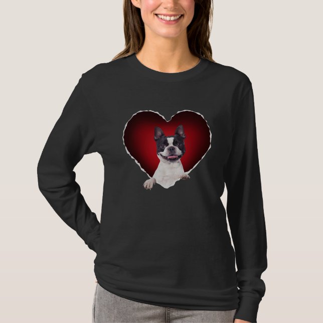 Boston Terrier in Heart Boston Terrier dog T-Shirt (Vorderseite)