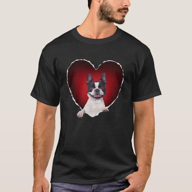 Boston Terrier in Heart Boston Terrier dog T-Shirt (Vorderseite)