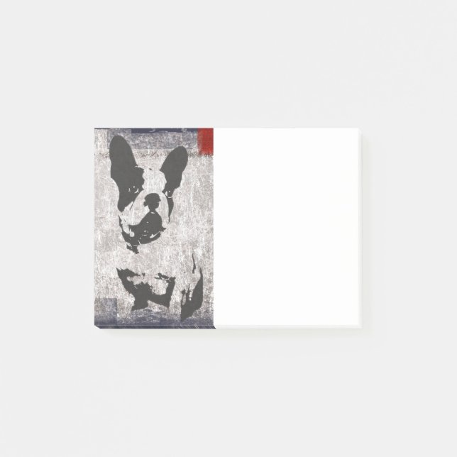 Boston Terrier in Schwarz und Weiß Post-it Klebezettel (Vorderseite)