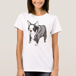 Boston Terrier in Sweatpants T-Shirt