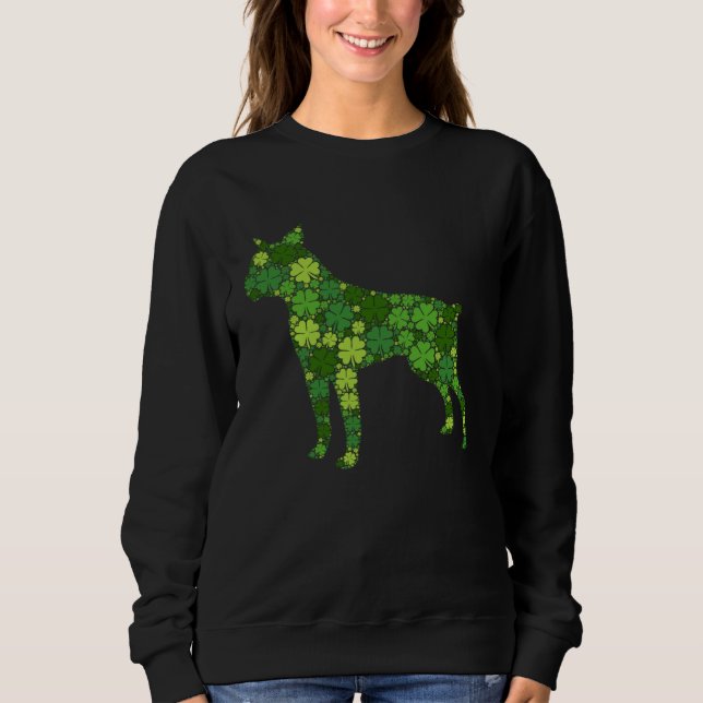 Boston Terrier Irish Green Shamrock C  St Patricks Sweatshirt (Vorderseite)