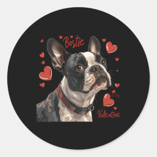Boston Terrier ist mein Niedlicher Hundebesitzer v Runder Aufkleber