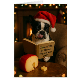 Boston Terrier 'Käse-Steuer' Weihnachtskarte