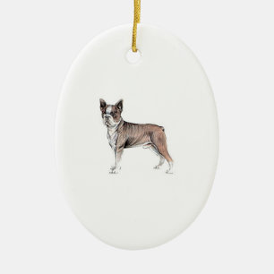 Boston Terrier Keramik Ornament