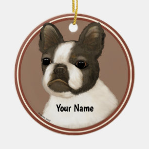 Boston Terrier Keramik Ornament